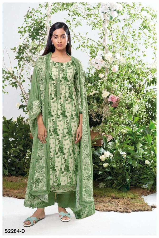 Elkin 2284 By Ganga Heavy Premium Cotton Printed Dress Material Wholesale Market In Surat